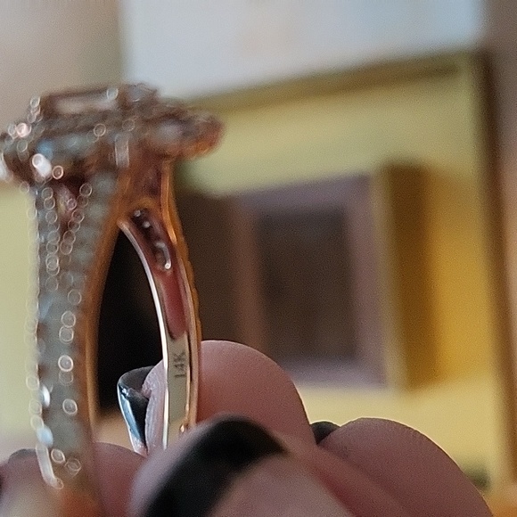 Neil Lane Morganite Rose Gold Halo - Picture 5 of 5